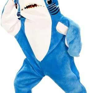 Blue Shark One-Piece Footie for Kids - Plush Costume